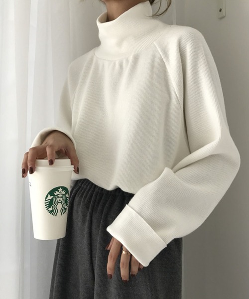 Girly Doll(ガーリードール)の「ハイネックプルオーバー(Tシャツ/カットソー・レディース・ホワイト/ブラック/ベージュ/キャメル/ボルドー・FREE)」の11枚目の写真