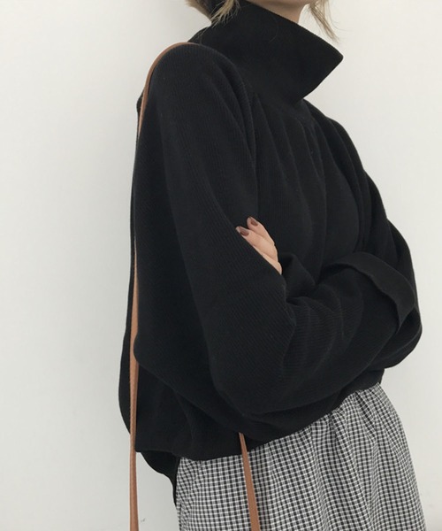 Girly Doll(ガーリードール)の「ハイネックプルオーバー(Tシャツ/カットソー・レディース・ホワイト/ブラック/ベージュ/キャメル/ボルドー・FREE)」の18枚目の写真