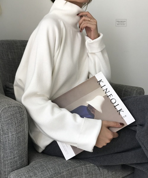 Girly Doll(ガーリードール)の「ハイネックプルオーバー(Tシャツ/カットソー・レディース・ホワイト/ブラック/ベージュ/キャメル/ボルドー・FREE)」の8枚目の写真