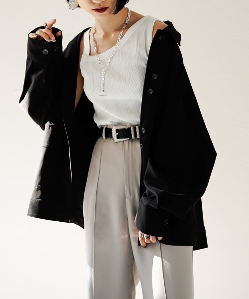 PAGEBOY（ページボーイ）の「クリアミリタリージャケット（ミリタリージャケット・レディース・ブラック/オリーブ/グレイッシュベージュ・FREE）」の4枚目の写真