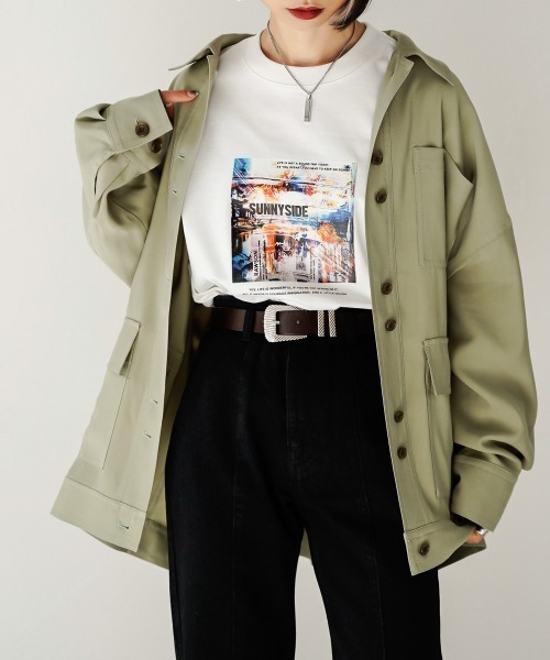 PAGEBOY（ページボーイ）の「クリアミリタリージャケット（ミリタリージャケット・レディース・ブラック/オリーブ/グレイッシュベージュ・FREE）」の13枚目の写真