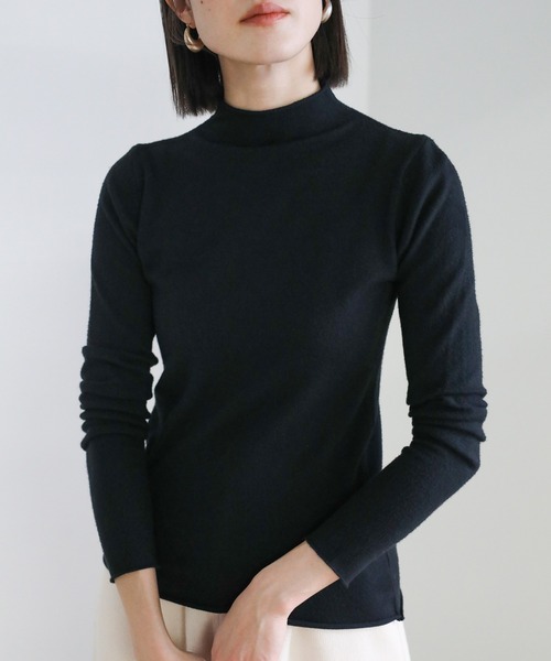 select MOCA（セレクトモカ）の「プチハイネックカットオフニットトップス（ニット/セーター・レディース・グリーン/パープル/ブラック/ホワイト・FREE）」の3枚目の写真