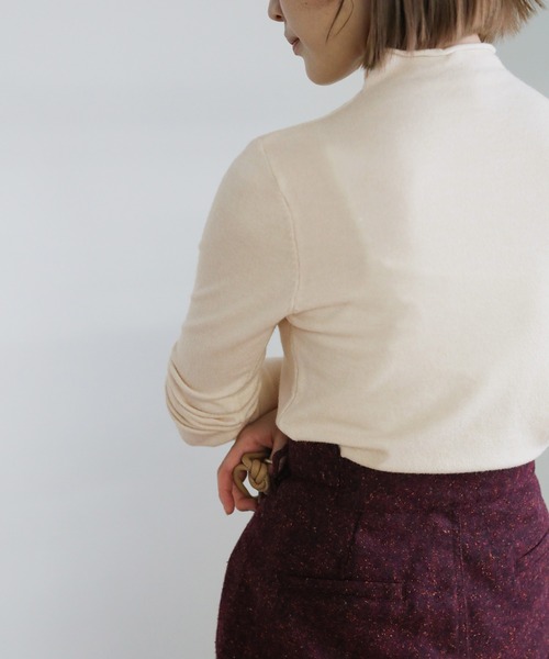 select MOCA（セレクトモカ）の「プチハイネックカットオフニットトップス（ニット/セーター・レディース・グリーン/パープル/ブラック/ホワイト・FREE）」の11枚目の写真