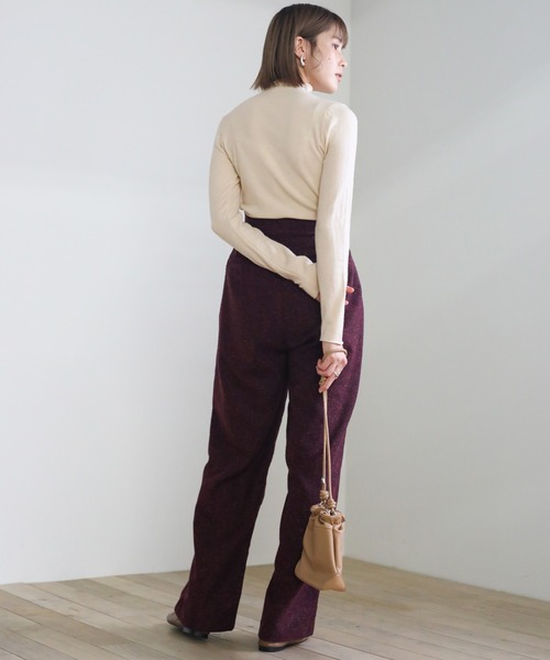 select MOCA（セレクトモカ）の「プチハイネックカットオフニットトップス（ニット/セーター・レディース・グリーン/パープル/ブラック/ホワイト・FREE）」の5枚目の写真