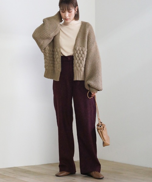 select MOCA（セレクトモカ）の「プチハイネックカットオフニットトップス（ニット/セーター・レディース・グリーン/パープル/ブラック/ホワイト・FREE）」の13枚目の写真