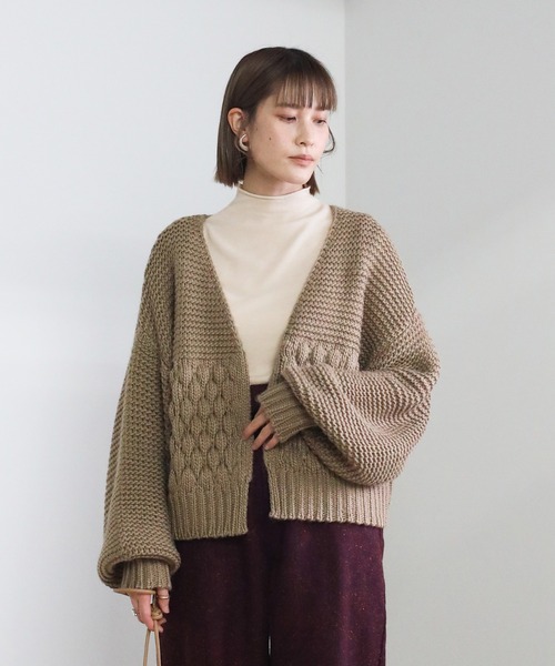 select MOCA（セレクトモカ）の「プチハイネックカットオフニットトップス（ニット/セーター・レディース・グリーン/パープル/ブラック/ホワイト・FREE）」の14枚目の写真