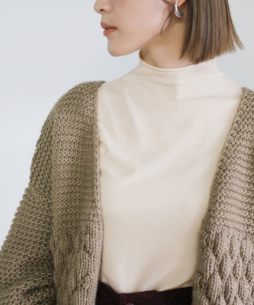 select MOCA（セレクトモカ）の「プチハイネックカットオフニットトップス（ニット/セーター・レディース・グリーン/パープル/ブラック/ホワイト・FREE）」の15枚目の写真