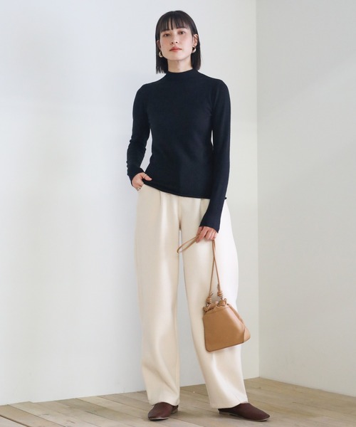 select MOCA（セレクトモカ）の「プチハイネックカットオフニットトップス（ニット/セーター・レディース・グリーン/パープル/ブラック/ホワイト・FREE）」の6枚目の写真