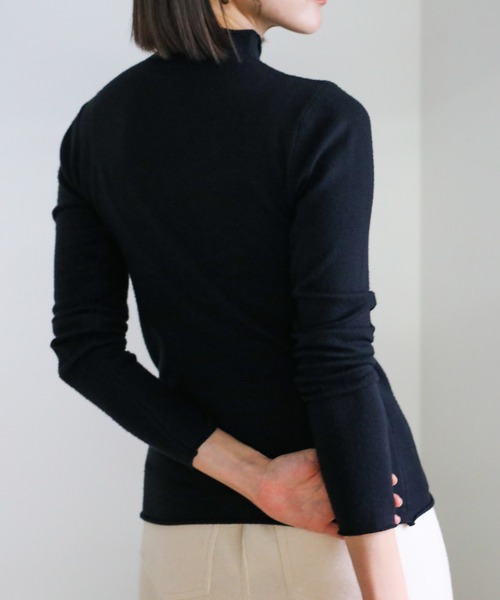 select MOCA（セレクトモカ）の「プチハイネックカットオフニットトップス（ニット/セーター・レディース・グリーン/パープル/ブラック/ホワイト・FREE）」の18枚目の写真