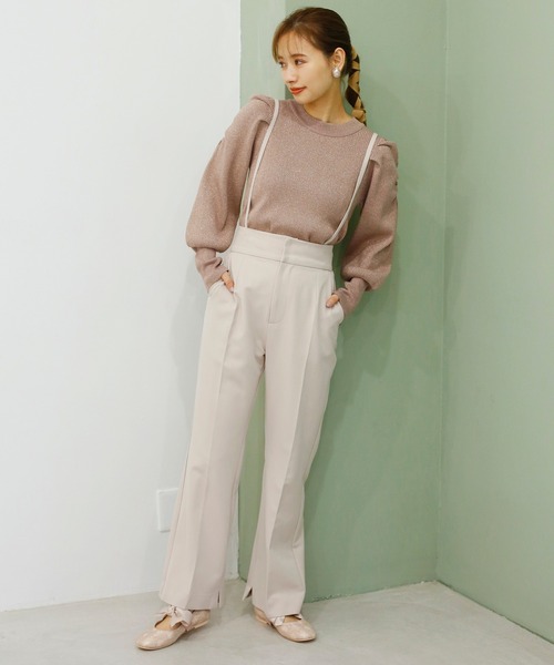 one after another NICE CLAUP（ワンアフターアナザーナイスクラップ）の「サスペンダー付きワイドパンツ（その他パンツ・レディース・ブラック/サックスブルー/アイボリー/モカ/ベージュ系その他・SMALL/MEDIUM）」の7枚目の写真