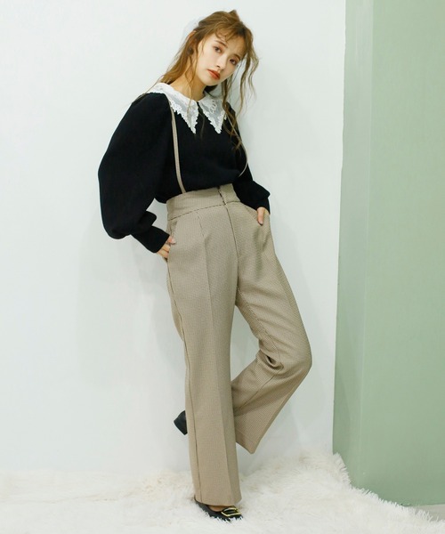 one after another NICE CLAUP（ワンアフターアナザーナイスクラップ）の「サスペンダー付きワイドパンツ（その他パンツ・レディース・ブラック/サックスブルー/アイボリー/モカ/ベージュ系その他・SMALL/MEDIUM）」の9枚目の写真