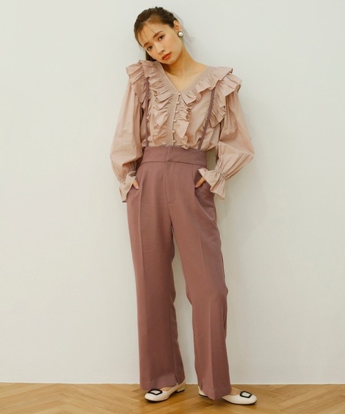 one after another NICE CLAUP（ワンアフターアナザーナイスクラップ）の「サスペンダー付きワイドパンツ（その他パンツ・レディース・ブラック/サックスブルー/アイボリー/モカ/ベージュ系その他・SMALL/MEDIUM）」の8枚目の写真