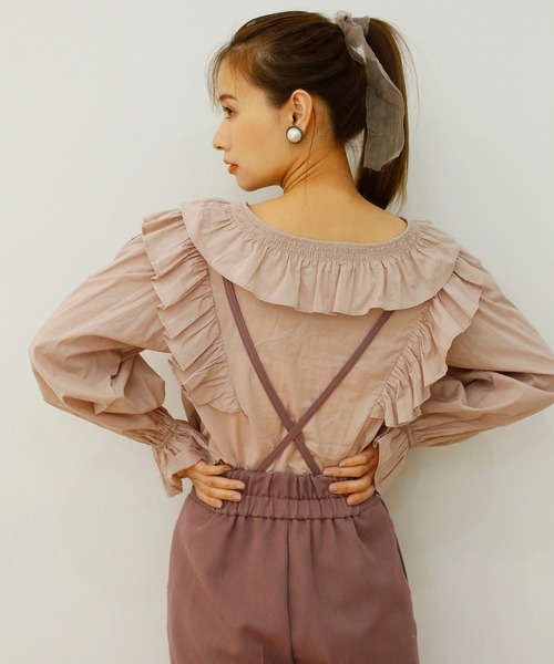 one after another NICE CLAUP（ワンアフターアナザーナイスクラップ）の「サスペンダー付きワイドパンツ（その他パンツ・レディース・ブラック/サックスブルー/アイボリー/モカ/ベージュ系その他・SMALL/MEDIUM）」の19枚目の写真