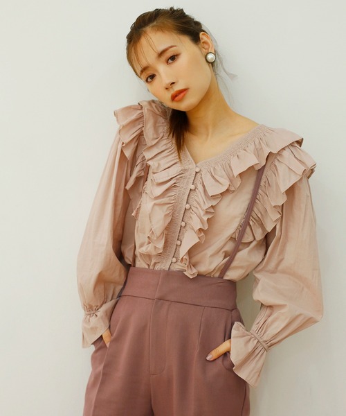 one after another NICE CLAUP（ワンアフターアナザーナイスクラップ）の「サスペンダー付きワイドパンツ（その他パンツ・レディース・ブラック/サックスブルー/アイボリー/モカ/ベージュ系その他・SMALL/MEDIUM）」の16枚目の写真