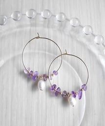 【SPICY COLORS】誕生石のフープピアス【16kgp】
