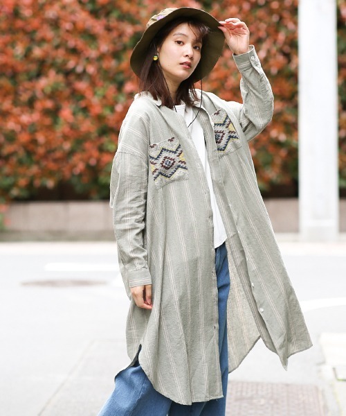 チチカカ（チチカカ）の「スキップ刺繍アドベンチャーハット（ハット・レディース・ホワイト/カーキ・FREE）」の4枚目の写真