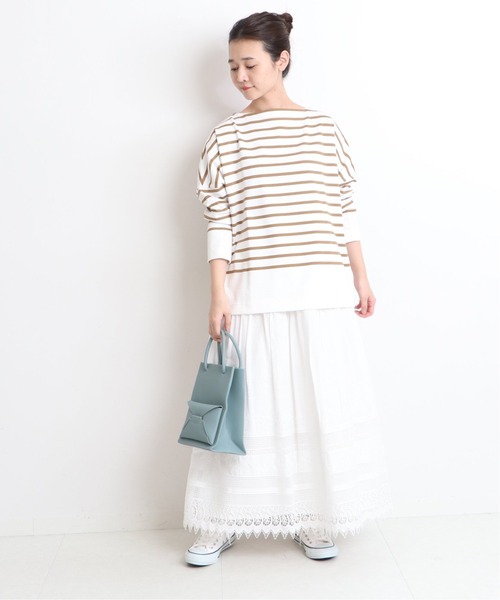 SLOBE IENA(スローブイエナ)の「【TRADITIONAL WETHERWEAR】SLOBE別注 ボーダーロングカットソー【手洗い可】◆(Tシャツ/カットソー・レディース・ホワイト/ブラック/キャメル・FREE)」の18枚目の写真