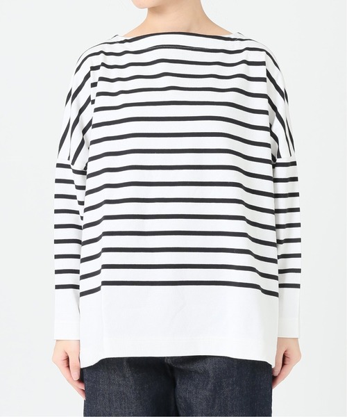 SLOBE IENA(スローブイエナ)の「【TRADITIONAL WETHERWEAR】SLOBE別注 ボーダーロングカットソー【手洗い可】◆(Tシャツ/カットソー・レディース・ホワイト/ブラック/キャメル・FREE)」の8枚目の写真