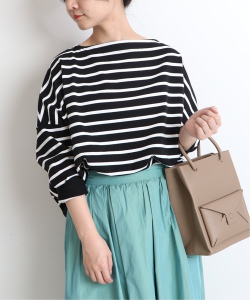 SLOBE IENA(スローブイエナ)の「【TRADITIONAL WETHERWEAR】SLOBE別注 ボーダーロングカットソー【手洗い可】◆(Tシャツ/カットソー・レディース・ホワイト/ブラック/キャメル・FREE)」の21枚目の写真