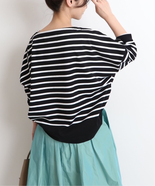 SLOBE IENA(スローブイエナ)の「【TRADITIONAL WETHERWEAR】SLOBE別注 ボーダーロングカットソー【手洗い可】◆(Tシャツ/カットソー・レディース・ホワイト/ブラック/キャメル・FREE)」の7枚目の写真