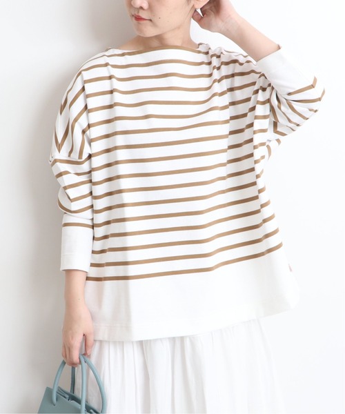 SLOBE IENA(スローブイエナ)の「【TRADITIONAL WETHERWEAR】SLOBE別注 ボーダーロングカットソー【手洗い可】◆(Tシャツ/カットソー・レディース・ホワイト/ブラック/キャメル・FREE)」の17枚目の写真