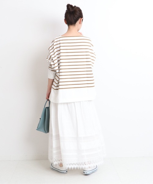 SLOBE IENA(スローブイエナ)の「【TRADITIONAL WETHERWEAR】SLOBE別注 ボーダーロングカットソー【手洗い可】◆(Tシャツ/カットソー・レディース・ホワイト/ブラック/キャメル・FREE)」の22枚目の写真
