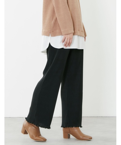 POU DOU DOU(プードゥドゥ)の「プリーツイージーパンツ(その他パンツ・レディース・ブラック/ライトベージュ/ライトブルー/カーキ・3)」の2枚目の写真