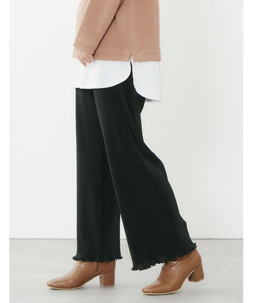 POU DOU DOU(プードゥドゥ)の「プリーツイージーパンツ(その他パンツ・レディース・ブラック/ライトベージュ/ライトブルー/カーキ・3)」の5枚目の写真