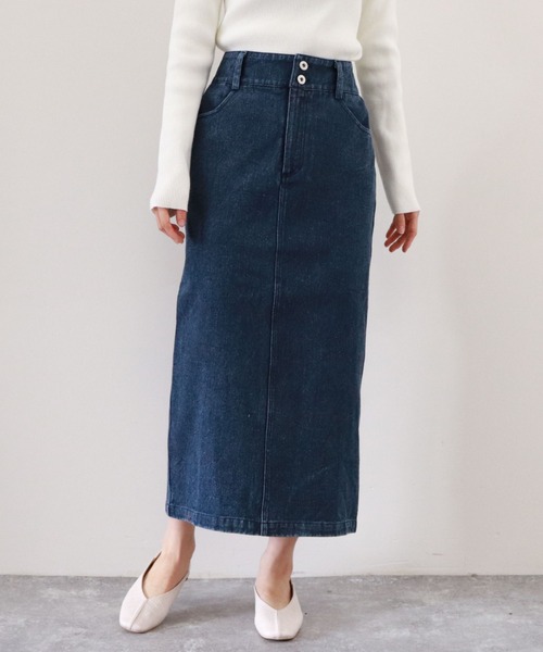 archives（アルシーヴ）の「ハイウエストカラーミディ丈スカート（スカート・レディース・ネイビー/オレンジ/アイボリー/ブラック・MEDIUM）」の4枚目の写真