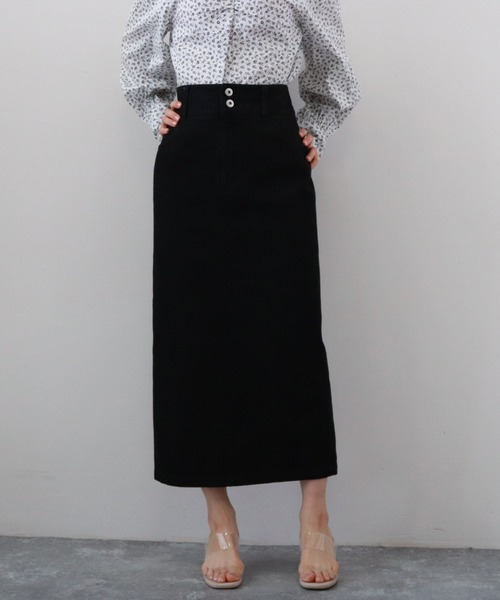 archives（アルシーヴ）の「ハイウエストカラーミディ丈スカート（スカート・レディース・ネイビー/オレンジ/アイボリー/ブラック・MEDIUM）」の3枚目の写真