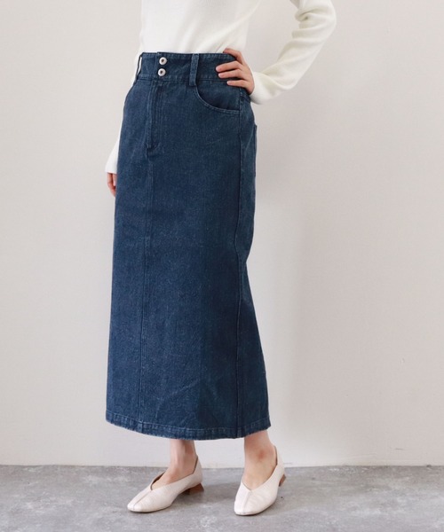 archives（アルシーヴ）の「ハイウエストカラーミディ丈スカート（スカート・レディース・ネイビー/オレンジ/アイボリー/ブラック・MEDIUM）」の14枚目の写真