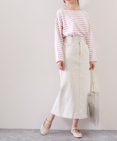 archives（アルシーヴ）の「ハイウエストカラーミディ丈スカート（スカート・レディース・ネイビー/オレンジ/アイボリー/ブラック・MEDIUM）」の12枚目の写真