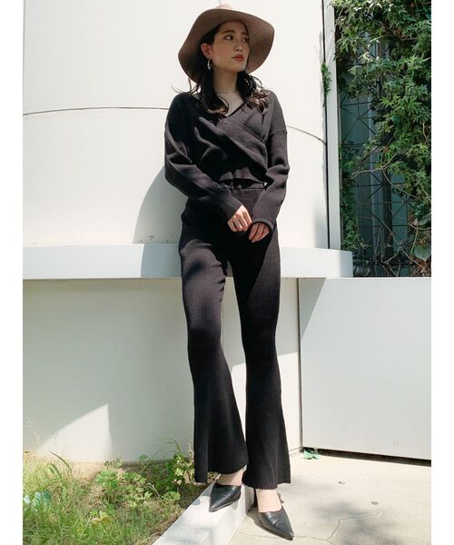 GYDA(ジェイダ)の「2WAYカシュクールリブKT TOPS(ニット/セーター・レディース・グレー/ベージュ/ブラック・FREE)」の7枚目の写真