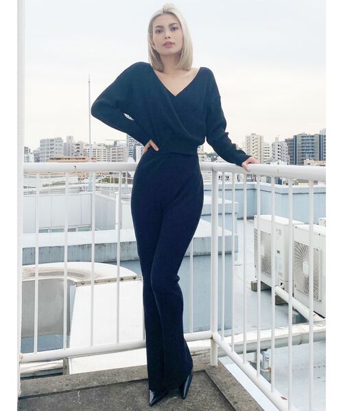 GYDA(ジェイダ)の「2WAYカシュクールリブKT TOPS(ニット/セーター・レディース・グレー/ベージュ/ブラック・FREE)」の8枚目の写真