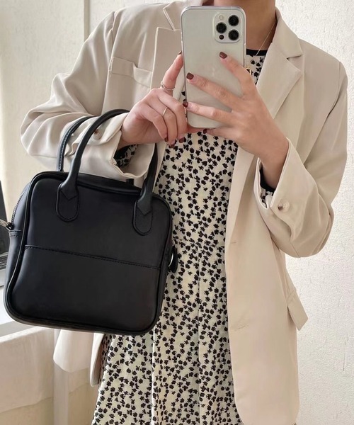 Port（ポート）の「スクエア ミニ ボストン ショルダー トートバッグ #_（ボストンバッグ・レディース・ブラック/オフホワイト/ブラウン・FREE）」の6枚目の写真