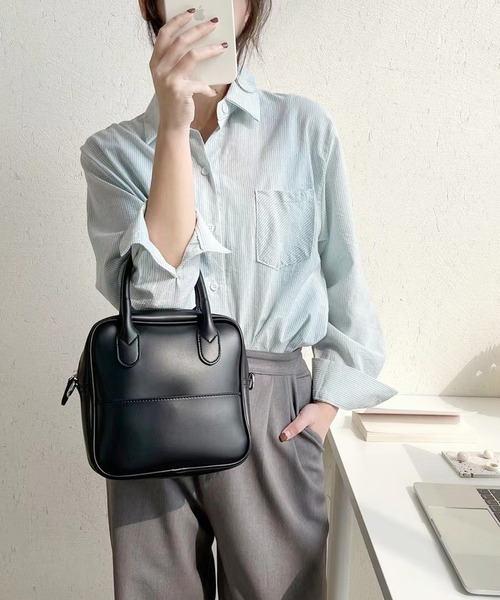 Port（ポート）の「スクエア ミニ ボストン ショルダー トートバッグ #_（ボストンバッグ・レディース・ブラック/オフホワイト/ブラウン・FREE）」の12枚目の写真