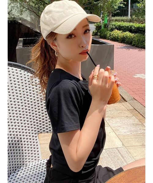 RESEXXY（リゼクシー）の「【IS】コットンキャップ（キャップ・レディース・ブラック/ベージュ・FREE）」の4枚目の写真