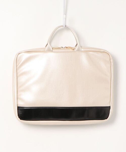 cache cache(カシュ カシュ)の「カシュカシュ cachecache / リバーシブルバッグインバッグL(クラッチバッグ・レディース・ブラック/オレンジ/アイボリー/ベージュ系その他/その他/ホワイト×ブラック・FREE)」の4枚目の写真