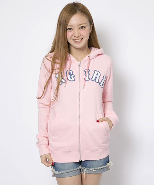X-girl(エックスガール)の「【Seventeen3月号掲載】VARIOUS SWEAT ZIP HOODIE(パーカー・レディース・ブラック/アッシュ/ピンク/イエロー/ブルー/ネイビー・2/1)」の6枚目の写真