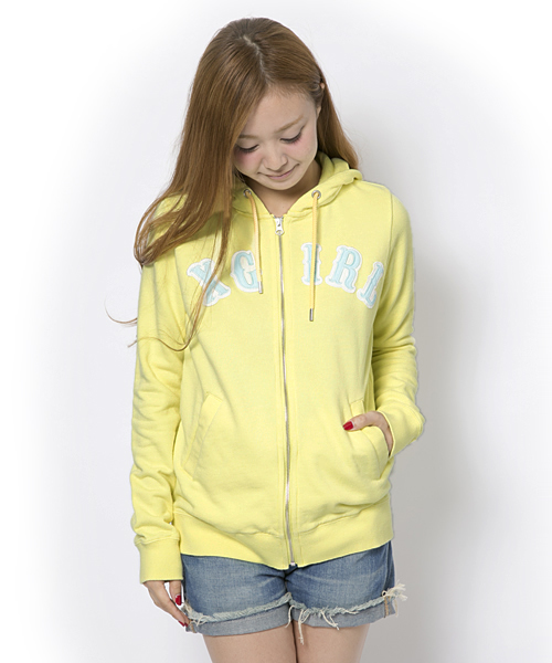 X-girl(エックスガール)の「【Seventeen3月号掲載】VARIOUS SWEAT ZIP HOODIE(パーカー・レディース・ブラック/アッシュ/ピンク/イエロー/ブルー/ネイビー・2/1)」の5枚目の写真