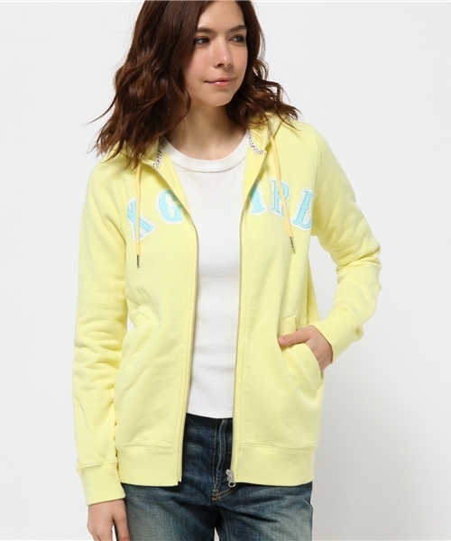 X-girl(エックスガール)の「【Seventeen3月号掲載】VARIOUS SWEAT ZIP HOODIE(パーカー・レディース・ブラック/アッシュ/ピンク/イエロー/ブルー/ネイビー・2/1)」の12枚目の写真