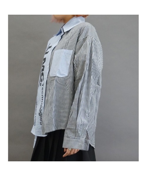 VIBGYOR（ヴィブジョー）の「【Re:one】STRIPE COLOR SCHEME SHIRT(MA)（シャツ/ブラウス・レディース・ブルー・ONE SIZE）」の4枚目の写真