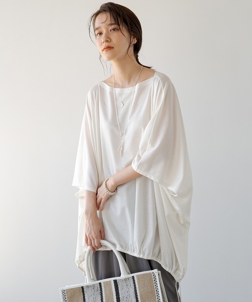 LOUNGEDRESS（ラウンジドレス）の「ポンチョカットソー（Tシャツ/カットソー・レディース・ブラック/オフホワイト・FREE）」の14枚目の写真