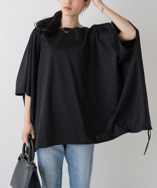 LOUNGEDRESS（ラウンジドレス）の「ポンチョカットソー（Tシャツ/カットソー・レディース・ブラック/オフホワイト・FREE）」の18枚目の写真