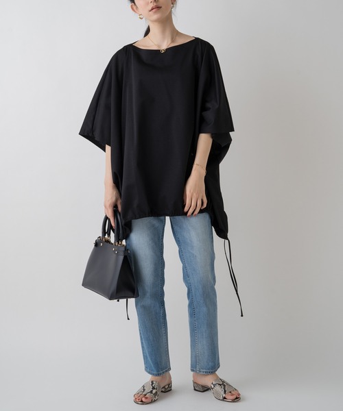 LOUNGEDRESS（ラウンジドレス）の「ポンチョカットソー（Tシャツ/カットソー・レディース・ブラック/オフホワイト・FREE）」の11枚目の写真