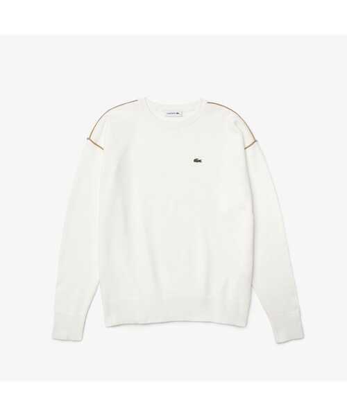 LACOSTE(ラコステ)の「ドロップショルダーパイピングニットセーター(ニット/セーター・レディース・ネイビー/オフホワイト/レッド系その他・40/38/36/34)」の2枚目の写真