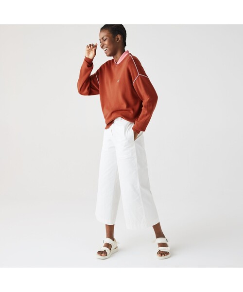 LACOSTE(ラコステ)の「ドロップショルダーパイピングニットセーター(ニット/セーター・レディース・ネイビー/オフホワイト/レッド系その他・40/38/36/34)」の5枚目の写真