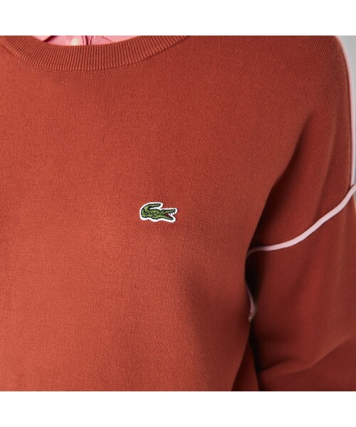LACOSTE(ラコステ)の「ドロップショルダーパイピングニットセーター(ニット/セーター・レディース・ネイビー/オフホワイト/レッド系その他・40/38/36/34)」の4枚目の写真