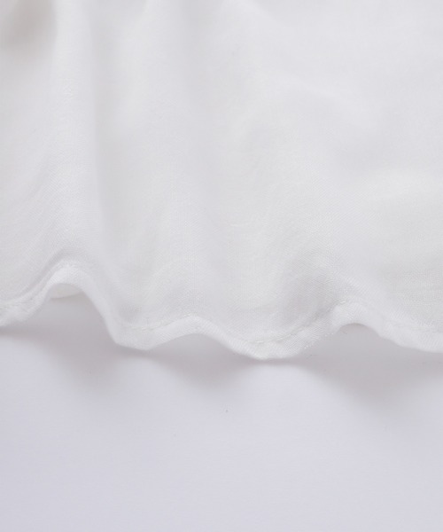 BONLECILL(ボンルシール)の「ふんわりガーゼ 半袖シアーティアードブラウス(シャツ/ブラウス・レディース・ブラック/ブラウン/オフホワイト/サックスブルー・FREE)」の9枚目の写真