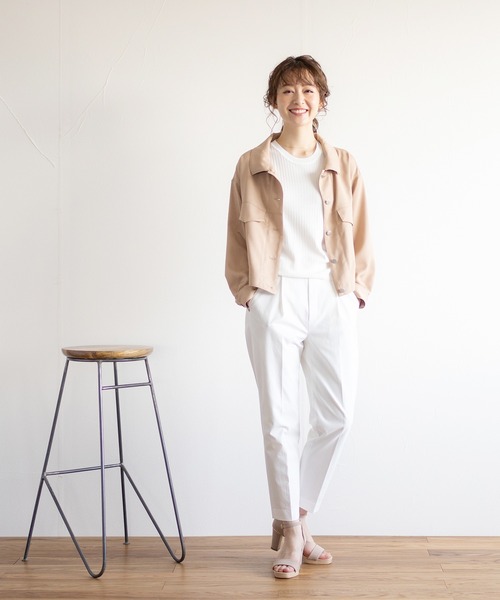 Emilyan（エミリアン）の「【2021SS新作】リネンライク・ブルゾンジャケット（ブルゾン・レディース・ライトグレー/ダークブラウン/ベージュ・9号）」の15枚目の写真